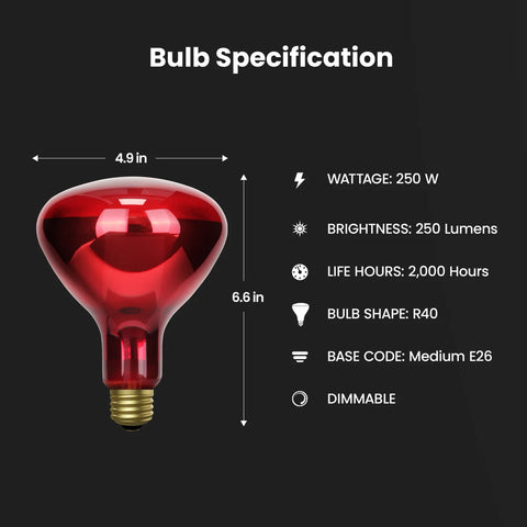 Infrared Light Bulb for Heat Lamps(for IR-300, IR-300A)