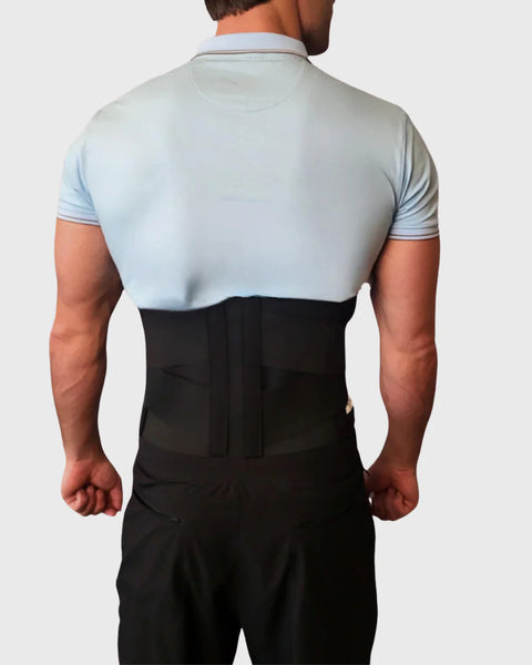 (#3025B) 9" Industrial Back Support without suspenders - Black