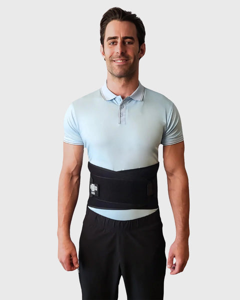 (#3025B) 9" Industrial Back Support without suspenders - Black