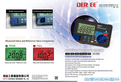 DE-5050R: Handheld Digital Insulation Tester