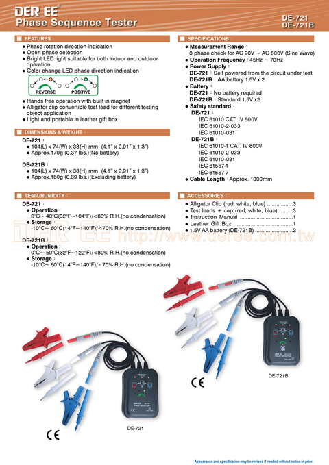 DE-721B Phase Sequence Tester