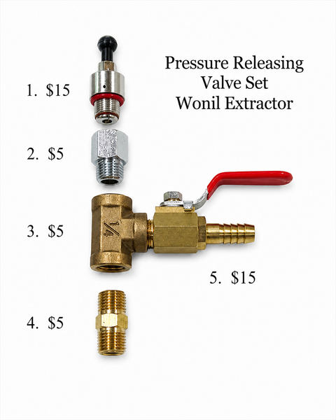 Pressure Releasing Valve Set for Extractor