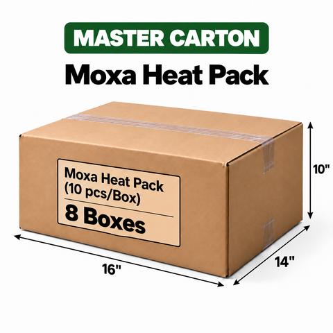 Moxa Heat Packs - Hand Body & Feet Warmers Large Size (5" x 4") Stays Warm for 12+ Hours (10 Warmers with Each Order) Great for Menstrual Pain Relief