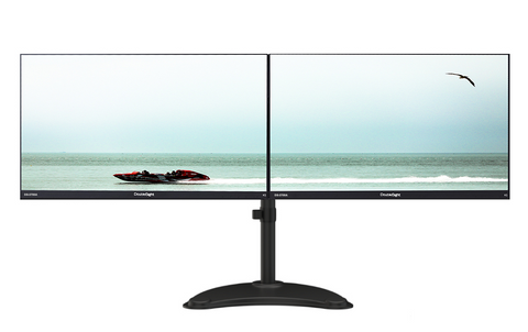 DS-2700A: DoubleSight Displays 2 HD 27” Monitors (1920x1080) 75Hz Lightweight Aluminum Dual Monitor Stand Combo