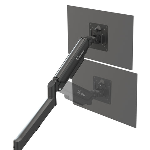 KS-32DMA: Dual Monitor Stand - Full Adjustable Monitor Desk Mount Swivel Vesa Bracket with C Clamp, Grommet Mounting Base up to 32 Inch Computer Screens