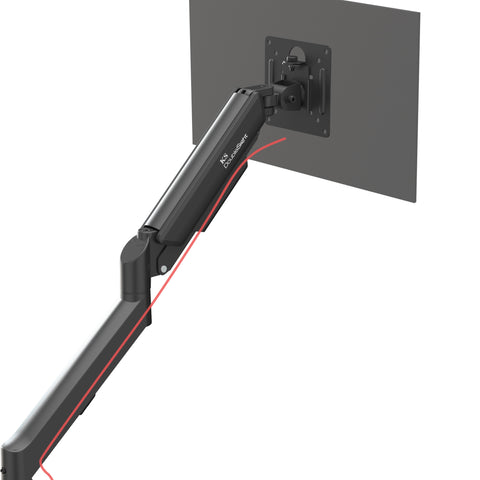 KS-32DMA: Dual Monitor Stand - Full Adjustable Monitor Desk Mount Swivel Vesa Bracket with C Clamp, Grommet Mounting Base up to 32 Inch Computer Screens