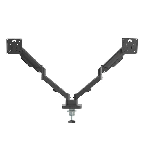 KS-32DMA: Dual Monitor Stand - Full Adjustable Monitor Desk Mount Swivel Vesa Bracket with C Clamp, Grommet Mounting Base up to 32 Inch Computer Screens