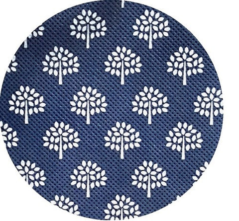 Blue (White Tree) Pattern Carrying Bag with Velcro Enclosing 약가방