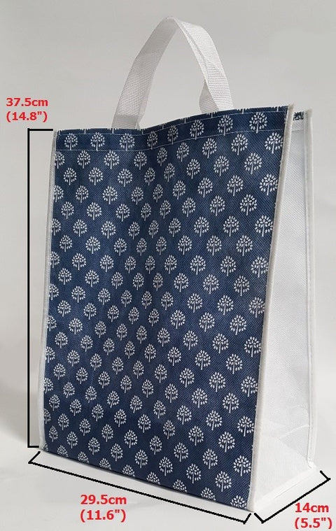 Blue (White Tree) Pattern Carrying Bag with Velcro Enclosing 약가방
