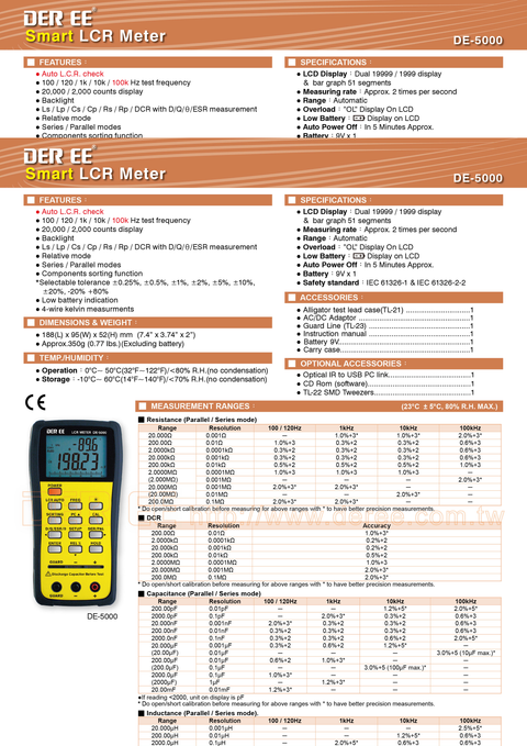 DE-5000 LCR Meter