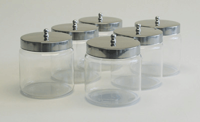Unlabeled Glass Dressing Jars With Covers