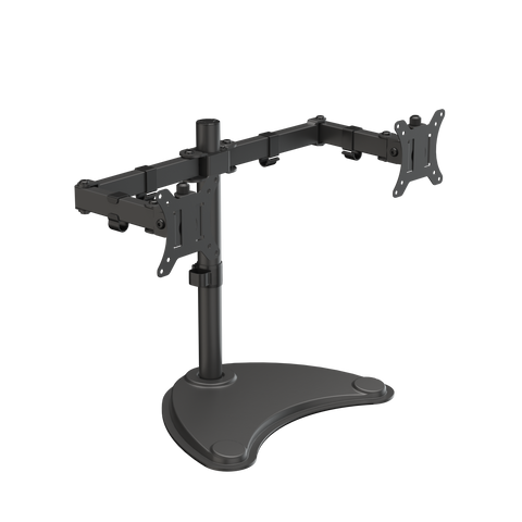 Doublesight Displays 2 Full HD 24” Monitors( 1920 x 1080 ) 75 Hz & Lightweight Dual Monitor Stand Combo Black