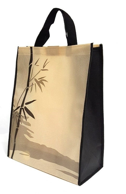 Beige (Bamboo) Pattern Carrying Bag with Velcro Enclosing 약가방