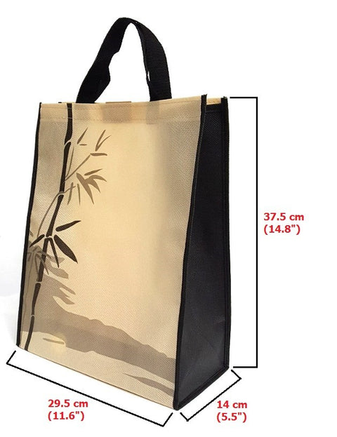 Beige (Bamboo) Pattern Carrying Bag with Velcro Enclosing 약가방