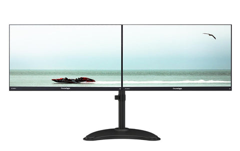 Doublesight Displays 2 Full HD 24” Monitors( 1920 x 1080 ) 75 Hz & Lightweight Dual Monitor Stand Combo Black