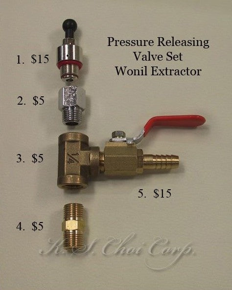 Pressure Releasing Valve Set for Extractor
